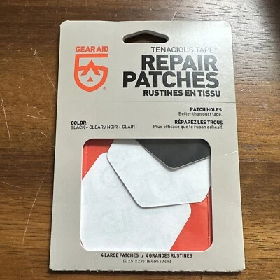 Gear Aid Tenacious Tape Peel Stick Outdoor  Repair Patches 10732 Black & Clear - Image 1 of 2