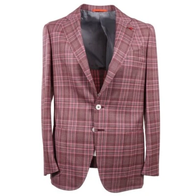 Isaia Napoli Berry Pink Check Super 140s Wool Sport Coat 38R (Eu 48) NWT - Image 1 of 4