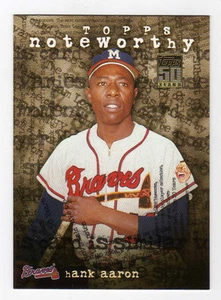 2001 Topps Noteworthy #44 Hank Aaron Atlanta Braves BV $4 Inserto - Imagen 1 de 1