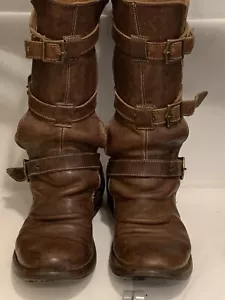 BOTAS FLORENTINI + PANADERO ETERNITY CUERO MARRÓN 3 HEBILLAS TALLA 36 EE. UU. 6 - Imagen 1 de 8