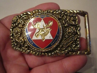 VINTAGE MOOSE LODGE ALCES MACHLIS BELT BUCKLE - GW7 - Image 1 of 2
