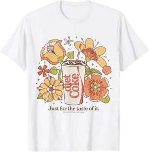 Coca-Cola - Diet Coke Just For The Taste Of It Retro Flowers T-Shirt Hoodie - Picture 1 of 11