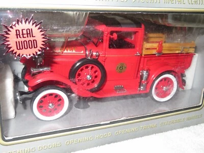 FIRE CHIEF 1931 FORD MODEL A PICKUP  1:18 MOTOR CITY OPENING HOOD DOORS TAILGATE - Image 1 of 4