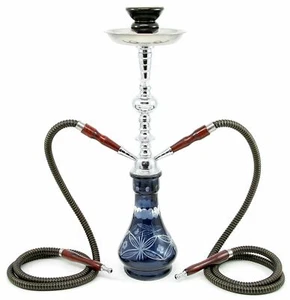 2- Hose Smoking style Shisha Black Luxury pipe Hookah set wholesale Nargila bl - Foto 1 di 7