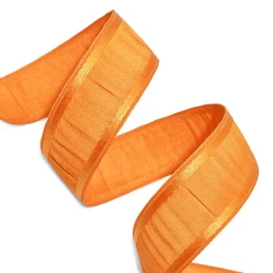10 Yards Orange Pleated Ruffle Ruffled Ribbon 7/8"W - Picture 1 of 1