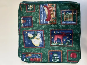 Set 8 tovaglioli di stoffa rustici Natale/Inverno alce/orso/alberi nuovi - Foto 1 di 5