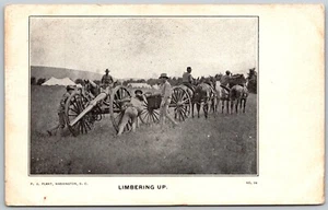 Postcard Limbering Up Soldiers Horses Cannon P J Plant Military Theme - Picture 1 of 2