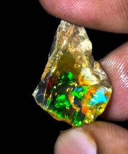 Ópalo etíope natural muy raro en bruto, ópalo crudo, ópalo de fuego welo, 1744 - Imagen 1 de 4