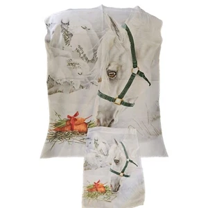 White Horse Holiday House 28"x38" & Garden 12"x18" Flag Set Carrots Winter - Bild 1 von 5