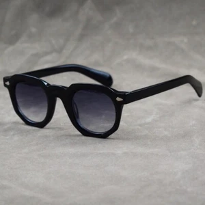 Occhiali da sole quadrati vintage donna uomo occhiali acetato massiccio nero lenti polarizzate - Foto 1 di 57