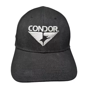 Condor Strapback Hat Black OSFM Adjustable Embroidered Solid 6 Panel - Picture 1 of 9