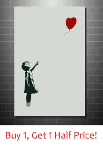BANKSY BALLOON GIRL CANVAS WALL ART - Handmade Canvas Art Print *Various Sizes* - Picture 1 of 3