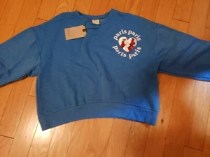 NWT ZARA girls blue cropped sweater size 13-14 made in Morocco - Picture 1 of 3