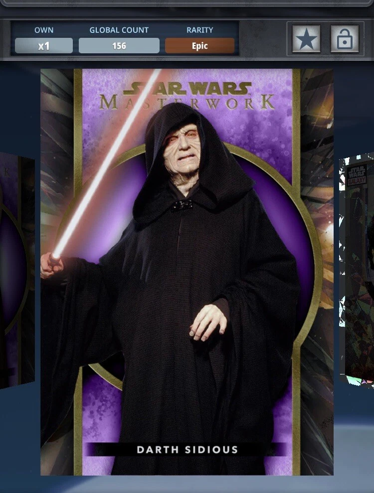Topps Star Wars Card Trader 2024 Masterwork Darth Sidious Purple Epic