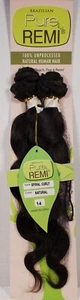 100% Human Hair Black Diamond Weaving - BRAZILIAN PURE REMI SPIRAL WAVE 14 inch - Picture 1 of 8