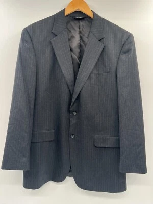 Jos A Bank Men 44L Dark Gray Stripe Wool Blend Blazer Sports Coat Suit Jacket - Image 1 of 4