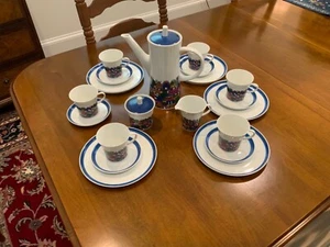 Vintage Melitta Coffee/Dessert- Pot, Cream, Sugar, 6 Cups, Saucers &  5 Desserts - Picture 1 of 1