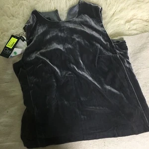 Top de terciopelo sin mangas de punto gris carbón M hecho en Italia - Imagen 1 de 5