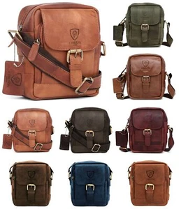 Mens Leather Satchel Designer Ladies Shoulder Cross body bag Messenger Travel - Picture 1 of 15