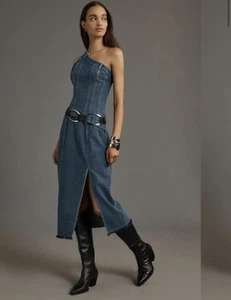 Anthropologie Forever That Girl Dress Size XL Blue Denim Modern Boho Western - Picture 1 of 14
