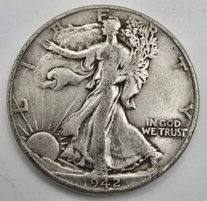 1942 P Walking Liberty Half Dollar VF/XF You Grade It! EF 90% Silver Free Ship! - Picture 1 of 4