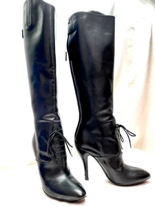 Gucci Langstiefel Schuhe EU 36,0 US 6,0 Leder Schwarz Original - Bild 1 von 24