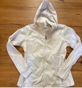 Giacca a vento Columbia avorio con cappuccio zip intera poliestere TAGLIA M - Foto 1 di 9