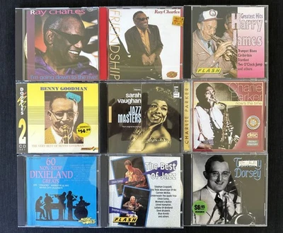 CDs X 9 ~ BULK LOT OF JAZZ ~ RAY CHARLES / BENNY GOODMAN / CHARLIE PARKER etc. - image 1 of 4