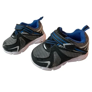 Garanimals Sneakers Infant size 3  black  silver hook and loop - Picture 1 of 10