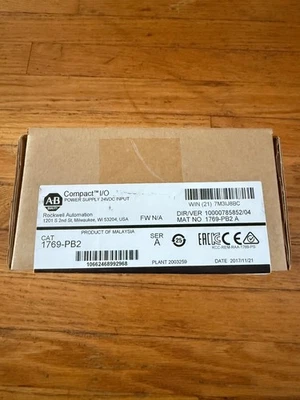 Allen-Bradley 1769-PB2 CompactLogix DC 2A/0.8A Power Supply New Factory Sealed - Image 1 of 3