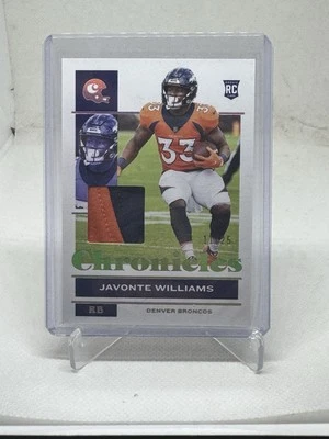 2021 Chronicles JAVONTE WILLIAMS Rookie Two Color Patch #d/25 Broncos  - Image 1 of 2