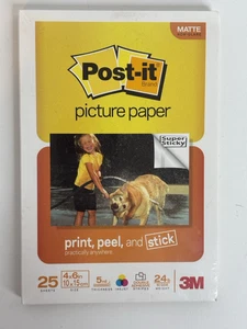 Matte Post-It Picture Paper 4" x 6" - 25 Sheets - Print, Peel, and Stick - Picture 1 of 6