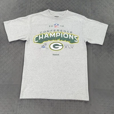 Green Bay Packers Shirt 2010 NFC Champions Reebok NFL Playoffs Men Medium - Image 1 of 4