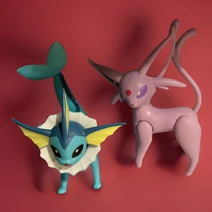 Pokémon Espeon & Vaporeon wct Figure WCT Jazwares Wicked Cool Toys 4” - Picture 1 of 3