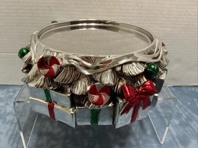 Homeworx Harry Slatkin Navidad Pedestal Candelabro Plata Regalos Menta Foto 1 de 4