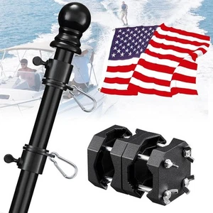 Boat Flag Pole Kit with 12x18'' Marine American - 15-48" Black  - Bild 1 von 8