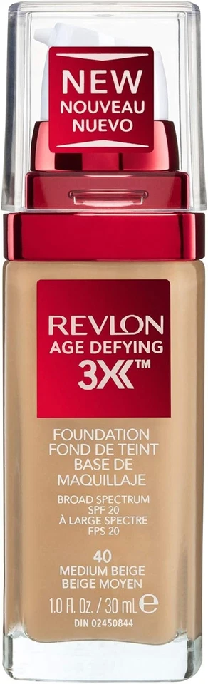 REVLON Age Defying 3X Foundation MEDIUM BEIGE 40 SPF20 30mL - Image 1 of 1