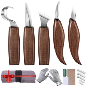 10PCS/Set Wood Carving Knife Cutter Set Whittling Hook Kit DIY Craft Hand Tool - Picture 1 of 17