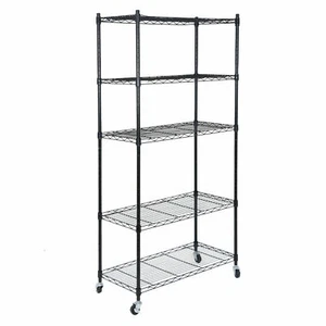 5 Tier Wire Shelves Rack Storage Unit Rolling with 4 Wheels Casters Large Space - Picture 1 of 10