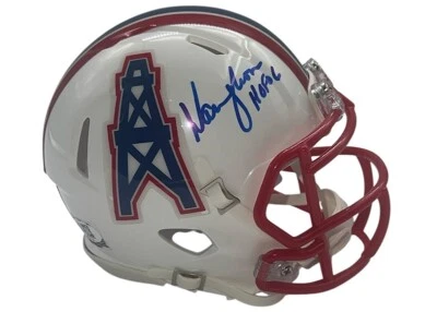 Warren Moon Signed Houston Oilers Speed Mini Helmet JSA HOF Inscription - Image 1 of 3