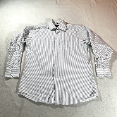 Donald Trump Shirt Mens Medium White Striped Button Up Business Career 15.5 32 - Image 1 of 4