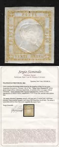 Neapolitan Provinces Sc 26b Sas 23a Org Yellow 20g 1861 Lrg Part OG Hinge Rem - Picture 1 of 1