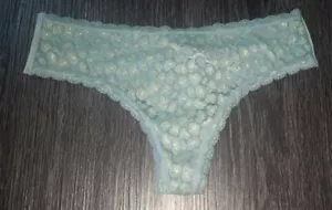 NeW vs leopard shine lace no show thong Panty Size small seasalt green - Picture 1 of 2