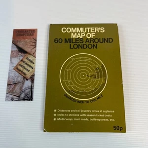 Commuter's Map Of 60 Miles Around London John Swan Vintage Paper Fold-out - Picture 1 of 7