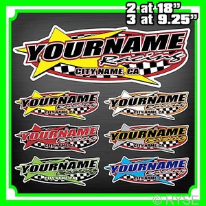 Calcomanías de carreras personalizadas de 18" Your Name modelo IMCA stock de sprint modificado - Imagen 1 de 7