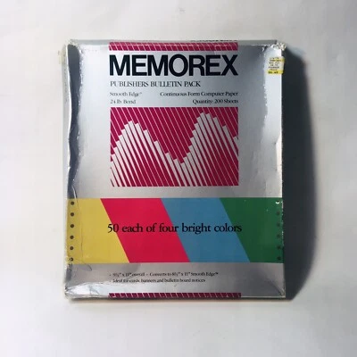 Memorex Publishers Bulletin Pack Continuous Form Computer Paper Dot Matrix Color - Image 1 of 4