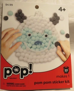 New Unused - Pom Pom Sitcker Kit - Holiday Yeti - Picture 1 of 6