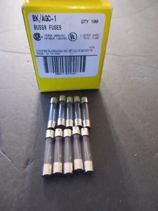 TEN (10) Bussmann BK/AGC-1 AGC-1 AGC1 Buss Fuses 250V NEW NOS - Picture 1 of 4