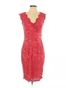 NWT Tadashi Shoji Lace Embroidered Cocktail Dress Cantaloupe Orange Size 8P - Picture 1 of 2