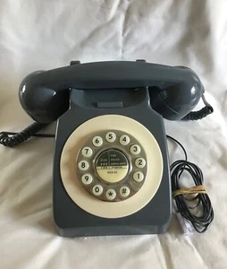 Retro przewodowy telefon domowy Uero Tek Maxtek Działający szary przycisk - Zdjęcie 1 z 6